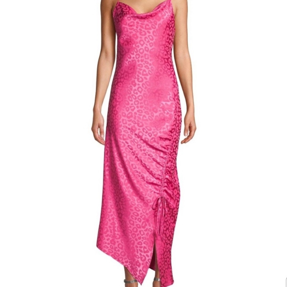 Pink cheetah printer slip dress